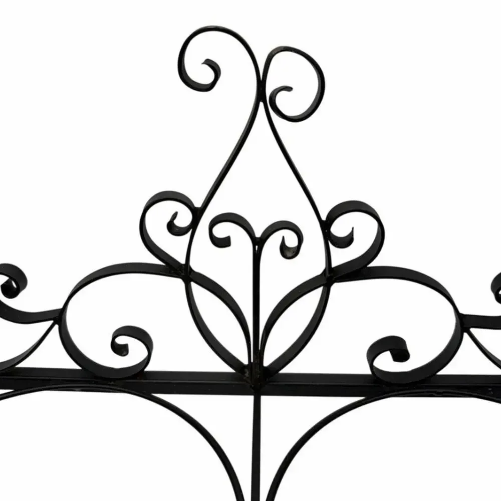 Vintage Victorian Style Wrought Iron Dog Food & Water Bowl Holder Ornate Scroll